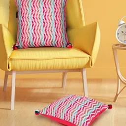 Mezposh Natural & Multi 2 Pcs Striped Square Cushion Covers-image-95