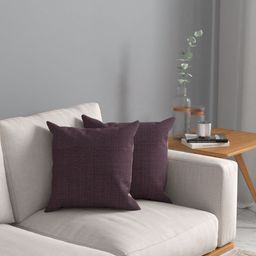 Myntra Elegant Homes Mauve & Black Set of 2 Striped Square Cushion Covers-23