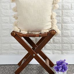 HOMADORN Off White Cotton Square Cushion Cover-8