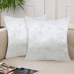 Tesmare Off White 2 Pieces Floral Velvet Square Cushion Covers-image-40