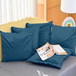 Divine Casa Blue Set of 5 Velvet Square Cushion Covers-image-91