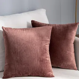 AEROHAVEN Pink 2 Pcs Reversible Square Cushion Covers-image-1