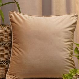 ZEBA Beige Velvet Square Cushion Cover-image-69
