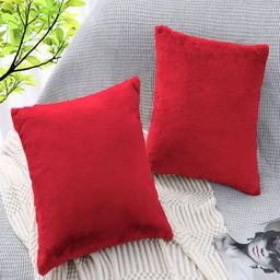 LUXEHOME INTERNATIONAL Maroon 2 Pieces Square Cushion Covers-image-69