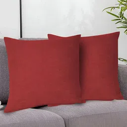 FABURAA Red 2 Pieces Square Cushion Covers-image-20