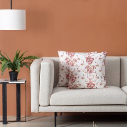 Contrast Living Beige & Red 2 Pieces Floral Cotton Square Cushion Covers-image-61