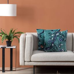 Contrast Living 2 Pieces Green & White Floral Velvet Square Cushion Covers-image-89