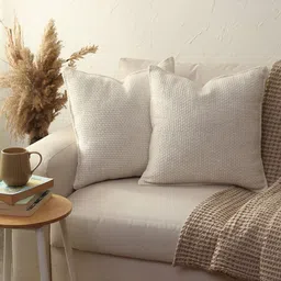 House This Vindhya White 2 Pieces Cotton Square Cushion Covers-image-26