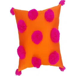THROWPILLOW Orange & Pink Embellished Square Cushion Cover-image-55