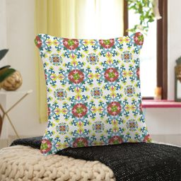 HOUZZCODE White & Green Set of 2 Abstract Square Cushion Covers-82