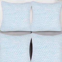 ZESTURE Blue 4 Pcs Abstract Square Cushion Covers-image-10
