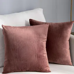 AEROHAVEN Pink 2 Pieces Velvet Square Cushion Covers-image-2