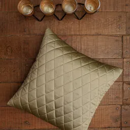 ZEBA Green Embroidered Square Cushion Cover-image-67