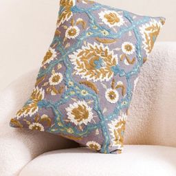 Nestasia Grey & White Floral Rectangle Cushion Covers-21