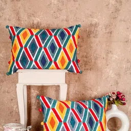 SHADES of LIFE Set of 2 Embroidered Rectangle Cushion Covers-17