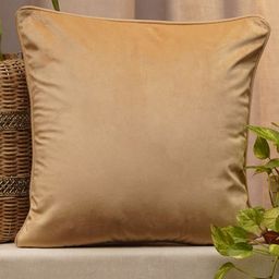 ZEBA Beige Solid Velvet Square Cushion Covers-picture-19