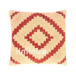 iinfinize Beige and Red Kilim Cushion Cover-image-99