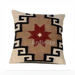 iinfinize Beige and Black Kilim Cushion Cover-39