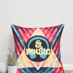 Sivya Pink & Cream-Coloured Geometric Square Cushion Covers-picture-7