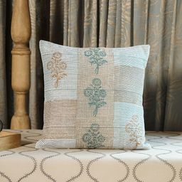 SANSKRUTIHOMES Green & White Floral Cotton Square Cushion Covers-image-59