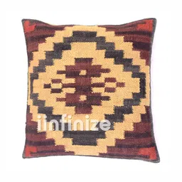 iinfinize Grey and Beige Kilim Cushion Cover-22