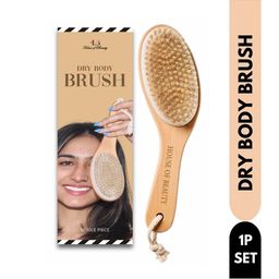 House of Beauty Wooden Dry Body Brush To Boost Blood Circulation In Body - Brown-12