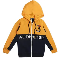 earth conscious Boys Typographic Printed Hooded Fleece Bomber Jacket-picture-10