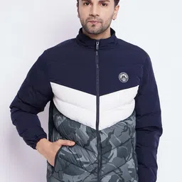 Duke Colourblocked Mock Collar Long Sleeves Puffer Jacket-image-96
