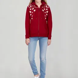 Gini and Jony Girls Floral Printed Hooded Cotton Front-Open Sweatshirt-picture-10