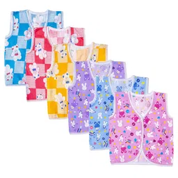 BAESD Infants Pack Of 6 Printed V-Neck Cotton Jhabla-28