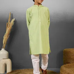 YK Boys Embroidered Chikankari Straight Kurta With Pyjamas-picture-37