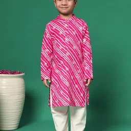 Readiprint Fashions Boys Leheriya Printed Regular Pure Cotton Kurta with Pyjamas-13