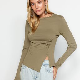 Trendyol Gathered Detailed Cotton Top-picture-16