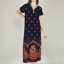 JVSP FASHION Ethnic Motifs Printed Maxi Everyday Nightdress-image-96