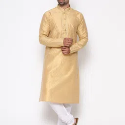 COCOI LIFESTYLE Men Brown Dupion Silk Kurta with Pyjamas-image-37