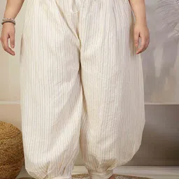 CLORA CREATION PLUS Women Woven Design Striped Loose Fit Afghani Salwar-image-83