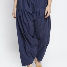 GRACIT Women Navy Blue Solid Cotton Salwar-image-59