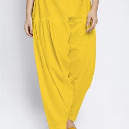 GRACIT Women Yellow Solid Pure Cotton Loose-Fitted Salwar-39
