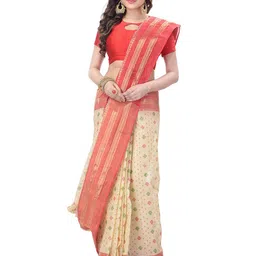 DESH BIDESH Floral Woven Design Pure Cotton Taant Saree-picture-16
