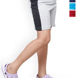 BAESD Girls Pack Of 4 Side Patta High-Rise Pure Cotton Shorts-image-24