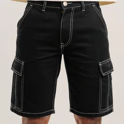 FREAKINS Men Black Mid-Rise Denim Shorts-picture-29
