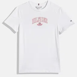 Tommy Hilfiger Girls Brand Logo Back & Front Print Organic Cotton T-shirt-image-32