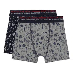 Bodycare Kids Boys Pack Of 2  Black & Grey Cotton Trunks-image-61