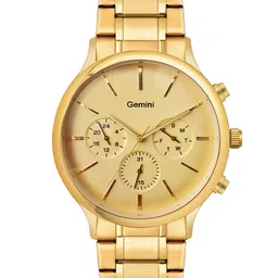 GEMINI Men Dial & Stainless Steel Straps Analogue Multi Function Watch BNS 1380YM01-44