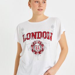 Koton Women White & Red Printed Extended Sleeves T-shirt-picture-12
