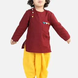 BownBee Boys Round Neck Pure Cotton Kurta with Dhoti Pants-picture-18