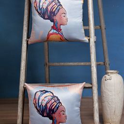 Alina decor Multicoloured Set of 2 Quirky Square Cushion Covers-24