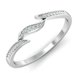 KUBERBOX Wavy 18KT White Gold Diamond-Studded Ring-1.58gm-image-45