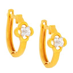 BHIMA 22K Hallmark 916 Purity Yellow Gold Moulding 4 Stone Ring Stud-image-78