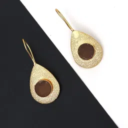 Ozanoo Gold-Plated Teardrop Shaped Drop Earrings-27